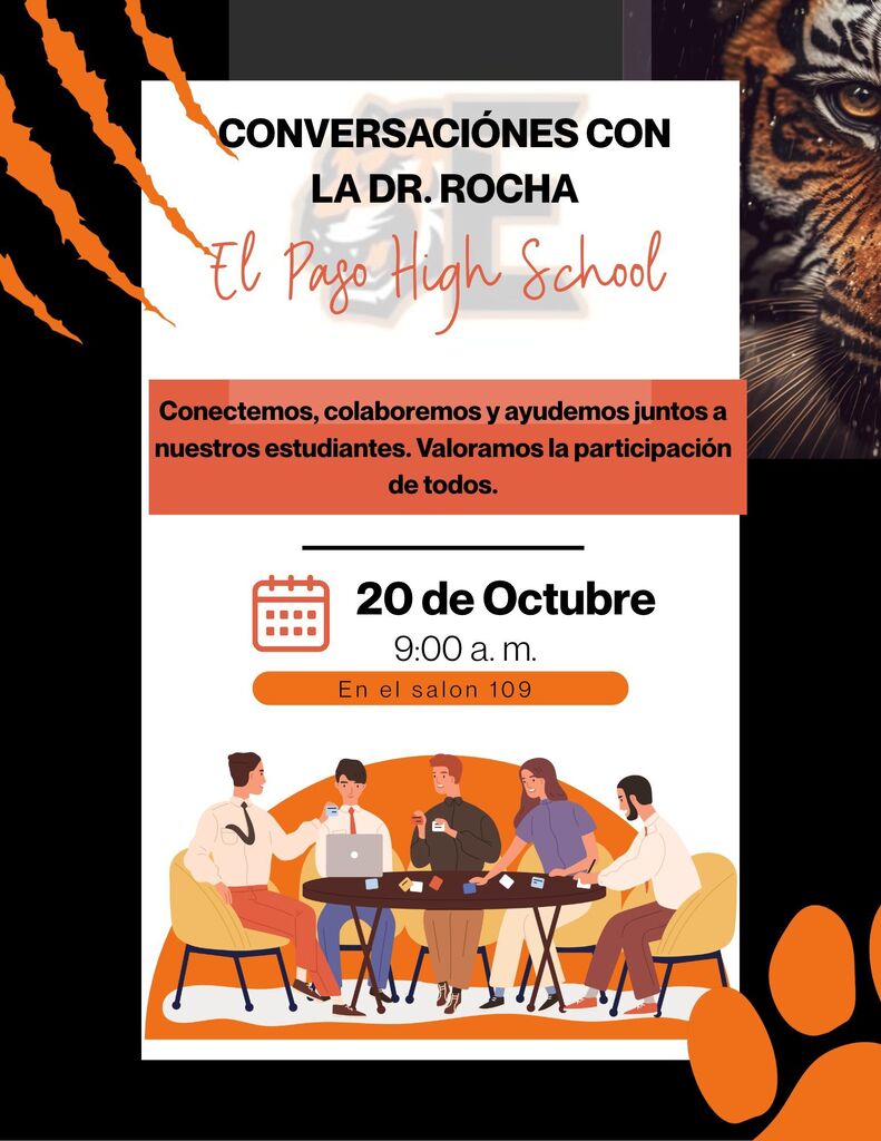 Flyer for Conversations with Dr. Rocha with parents