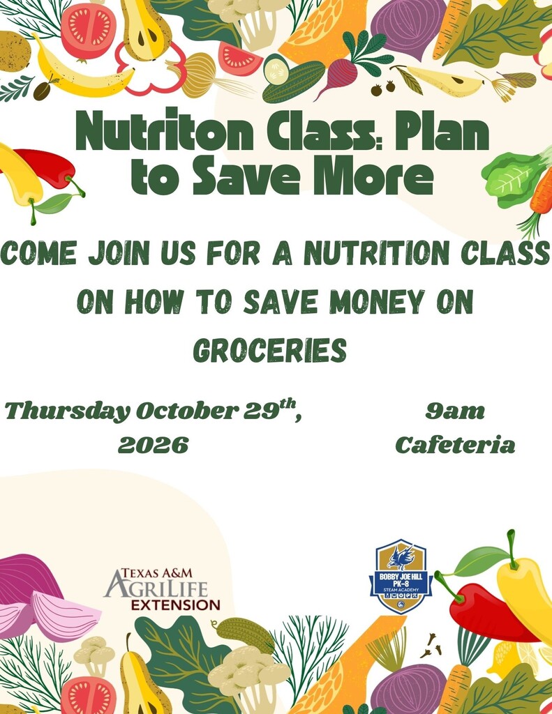 Nutrition Class Plan to Save More 9am 10/29/26