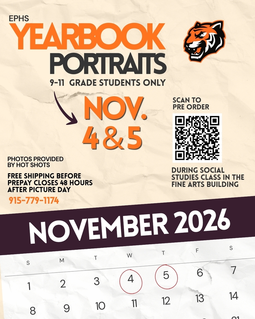 El Paso High Yearbook Portraits Scan QR core to pre order