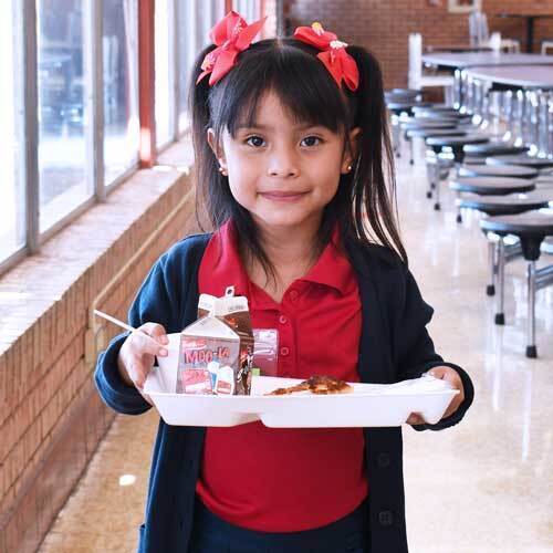 a student eats lunch