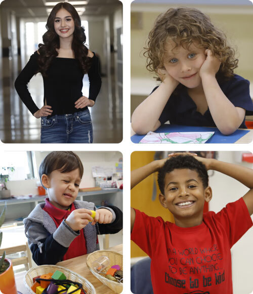 a collage of students