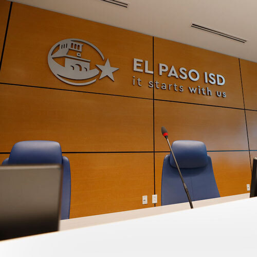 An image of the El Paso ISD board room
