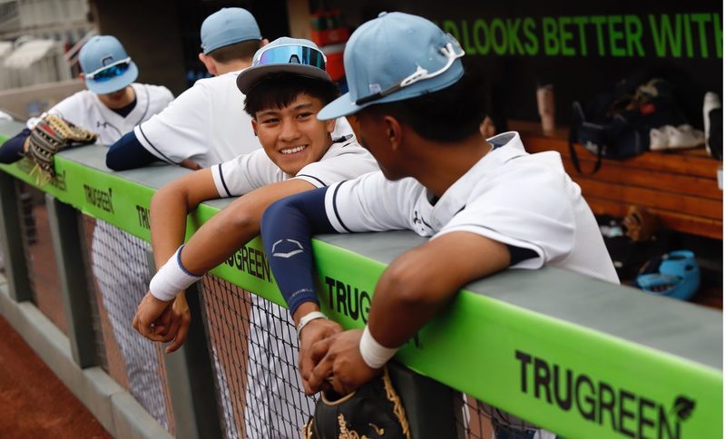Chapin High School baseball players chat