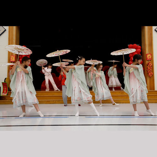 Students dance at an event