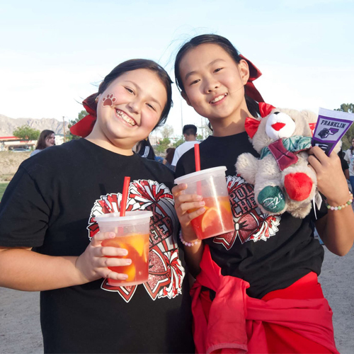 students attend an event