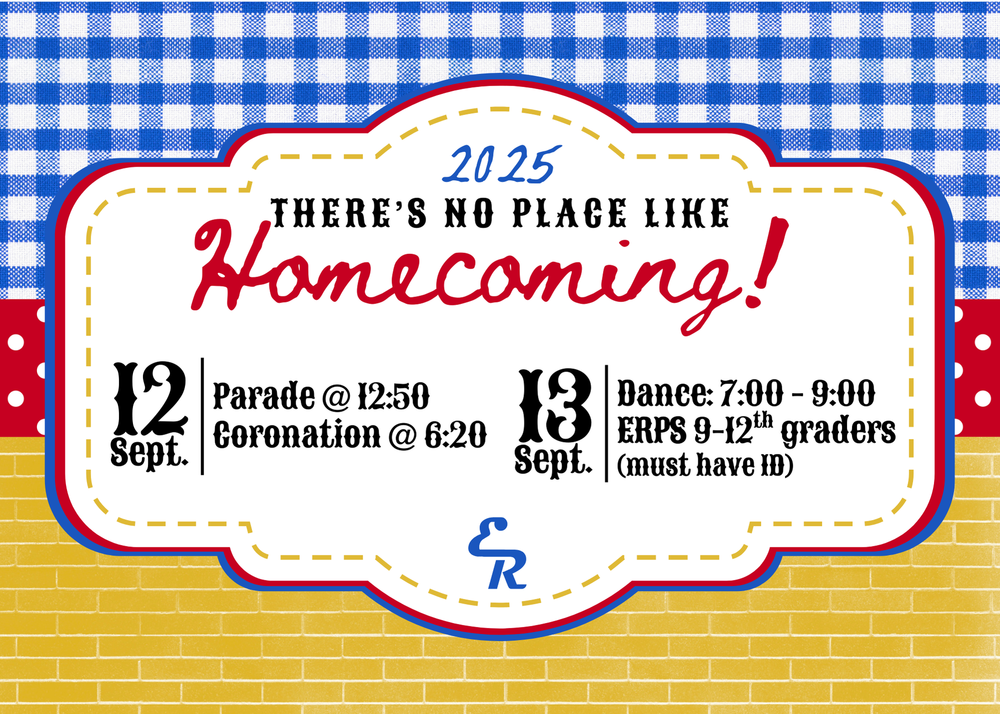 El Reno, there’s no place like Homecoming! 💙💛 Mark your calendars and join us for a weekend full of spirit and celebration: 📅 Friday, Sept. 12th Homecoming Parade – 1:50 PM Begins between the High School & STEM buildings, following the downtown parade route. Homecoming Coronation – 6:20 PM Memorial Stadium 📅 Saturday, Sept. 13th EHS Homecoming Dance – 7:00 PM Etta Dale Gym Grab your ruby slippers, your courage, your heart, and your brains—let’s make this Homecoming magical!