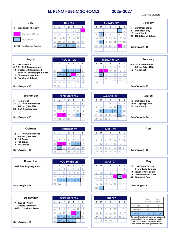 The official 2026-2027 school calendar is here. 📚✏️  📸 Screenshot to save it to your phone or click the link to download and print: