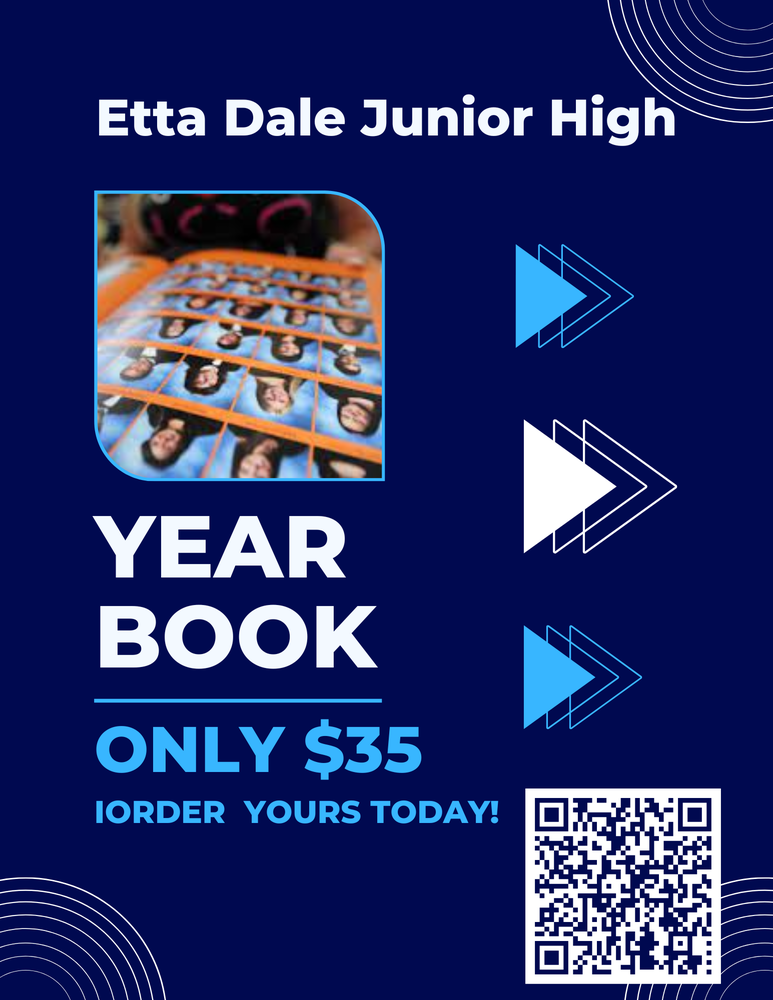 Etta Dale Families, it's yearbook time! Order your student’s yearbook online by clicking here. Only students who have ordered a yearbook will be able to attend the yearbook signing party in May. Order yours today!