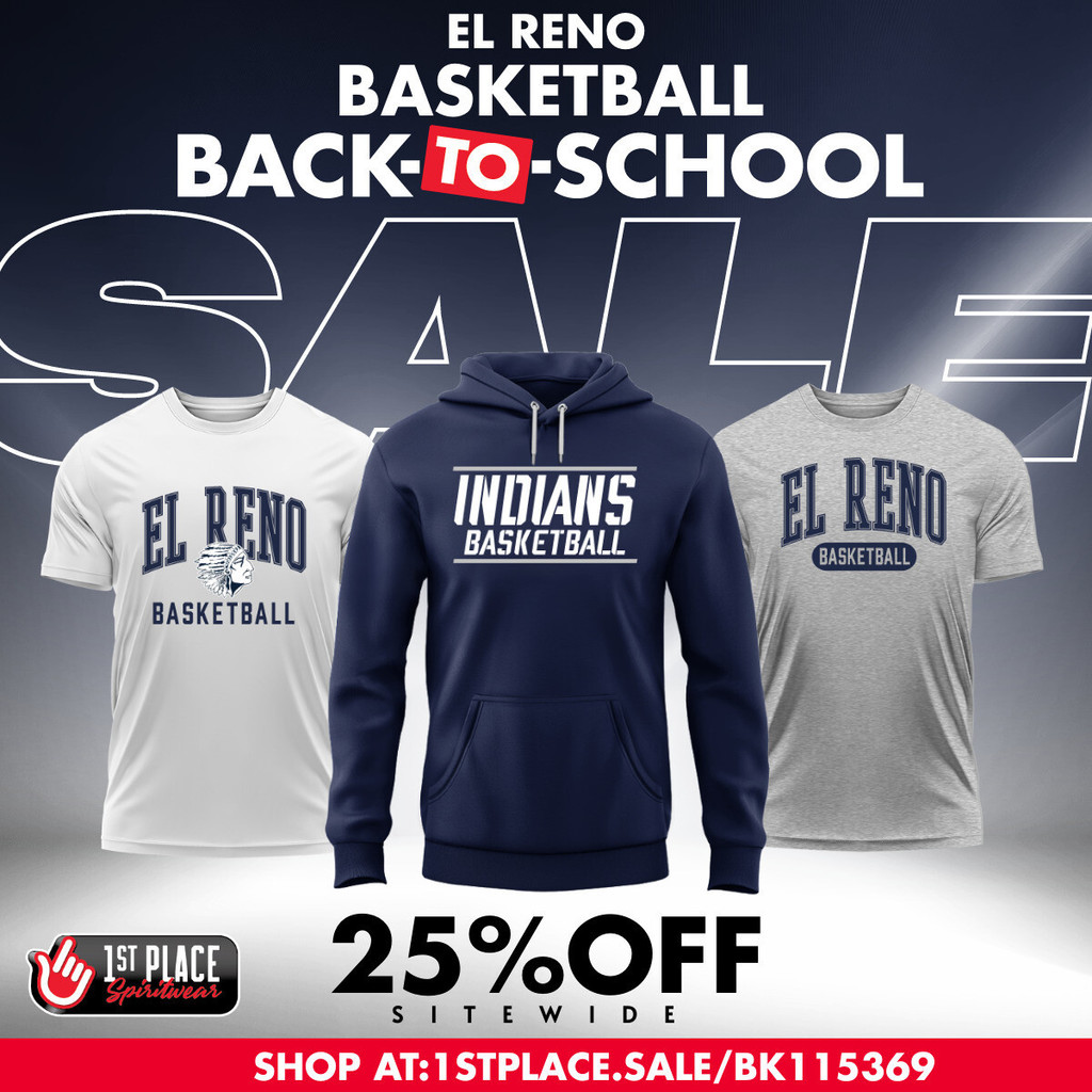 Final week of the El Reno Basketball 25% off sitewide sale to start the school year. Shop now and save! https://1stplace.sale/BK115369 Sale Details: Sale Dates: 8/18/2025 - 9/16/2025 25% off all merchandise Free shipping on orders over $75