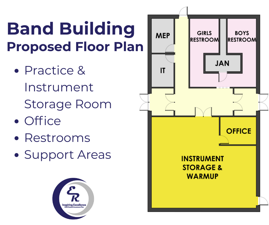 This is an architectural floor plan of the proposed new band builidng. #InspiringExcellence