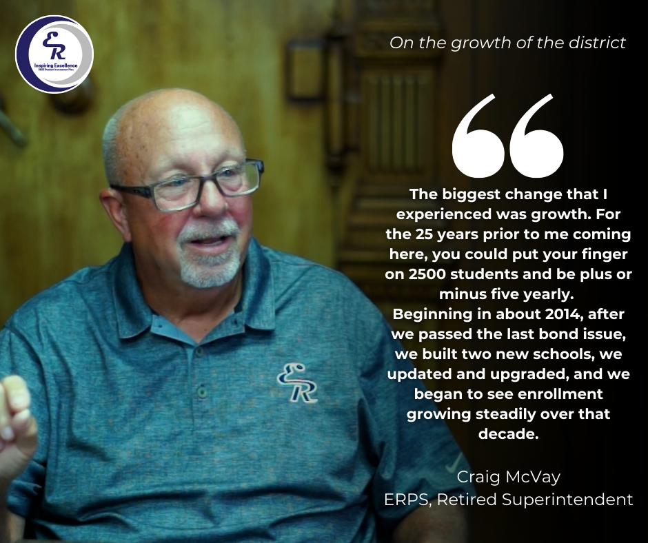 Craig McVay speaks on the growth of the district. #InspiringExcellence