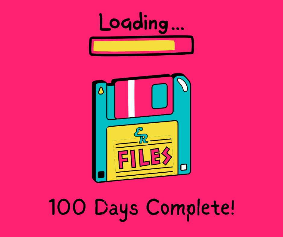 File Saved: 100 Days of Learning! Our students are officially 100 days smarter and still loading more knowledge every day.