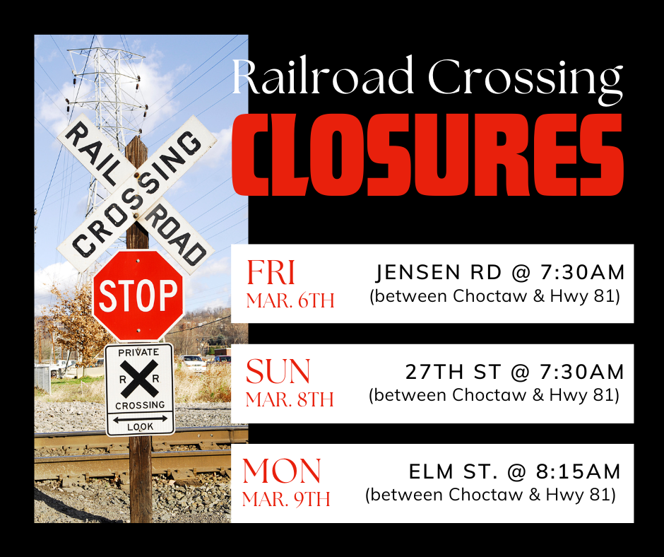 We just received information about upcoming railroad repairs that will cause road closures. Sharing this to help everyone plan their morning commute.