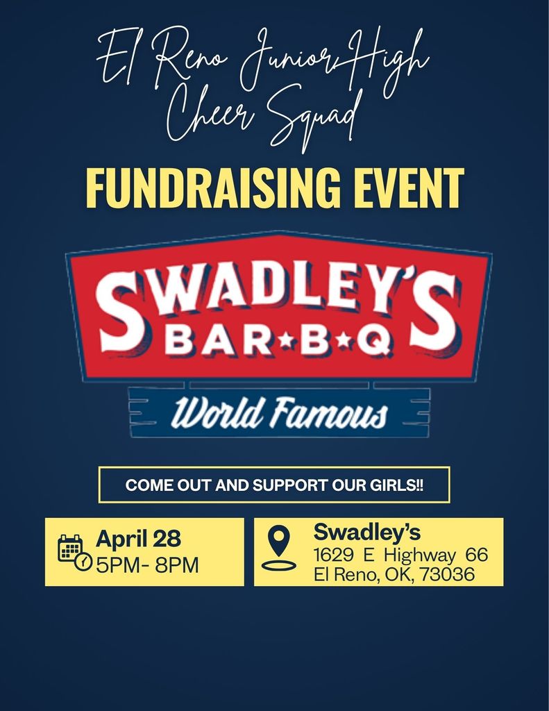 No dinner plans??? Don’t worry—we’ve got you covered! Support Etta Dale Cheer with a night out at Swadley’s on Tuesday, April 28th. Bring your family, enjoy a great meal, and help our team at the same time.