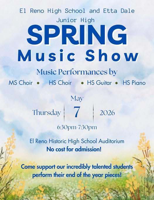 Join us for an evening of incredible talent at the Spring Music Show! 🎶  Mark your calendars for May 7th at 6:30 PM in the EHS Auditorium and enjoy performances by our amazing student musicians. You won’t want to miss this celebration of hard work and creativity!