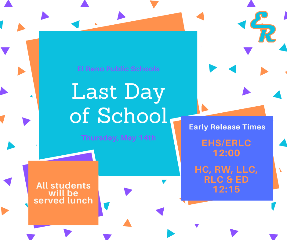 Reminder: The last day of school is an early release day! Lunch will be served, and buses will run their regular routes.