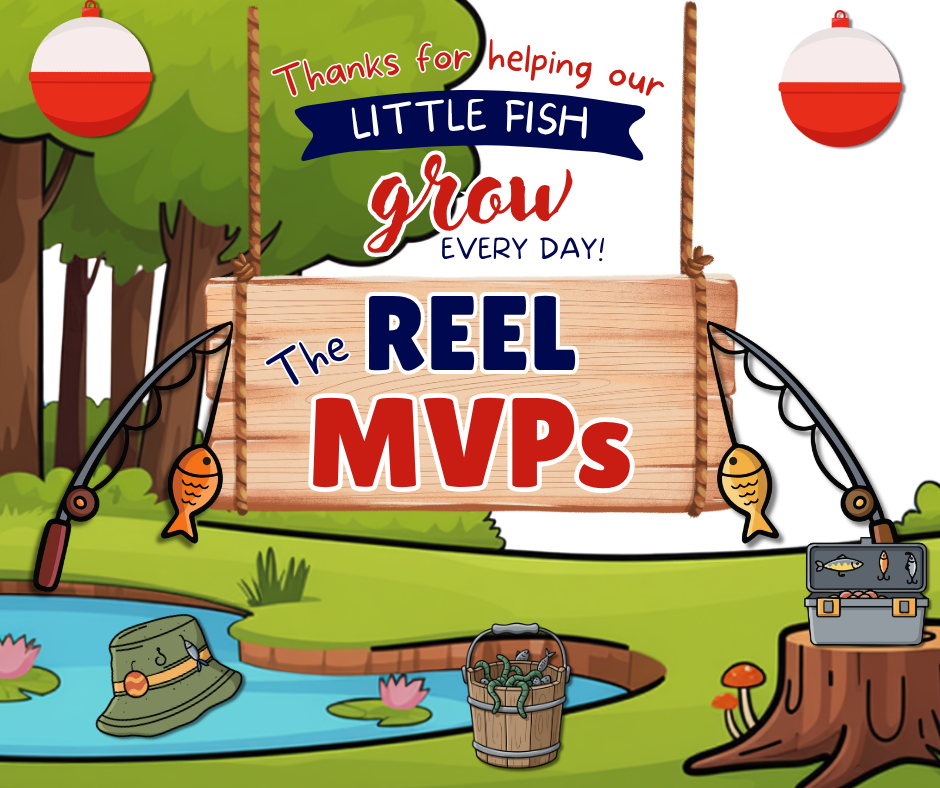 Our childcare providers are the REEL MVPs!  Thank you for helping our little fish learn, grow, and shine every day. We appreciate all the love, patience, and care you pour into our students at 1st Steps Child Development Center!