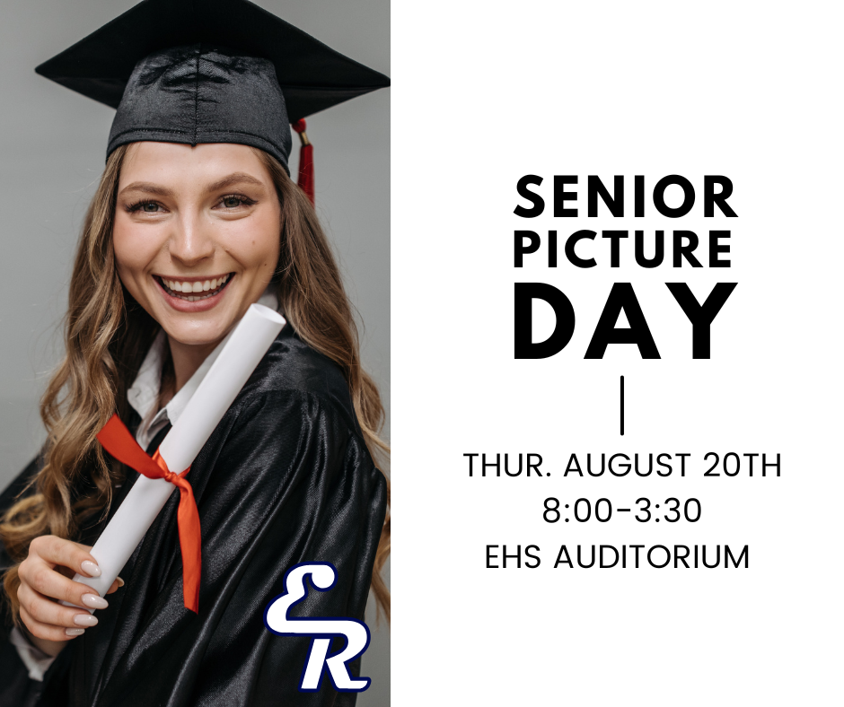 Senior Picture Day is August 20th! 🎓 Seniors, mark your calendars! Senior pictures will be taken August 20th during your English classes. Seniors who do not have an on-campus English class may come anytime between 8:00 AM and 3:30 PM to have their picture taken. Don’t miss out on getting your senior picture taken! 📸🎓
