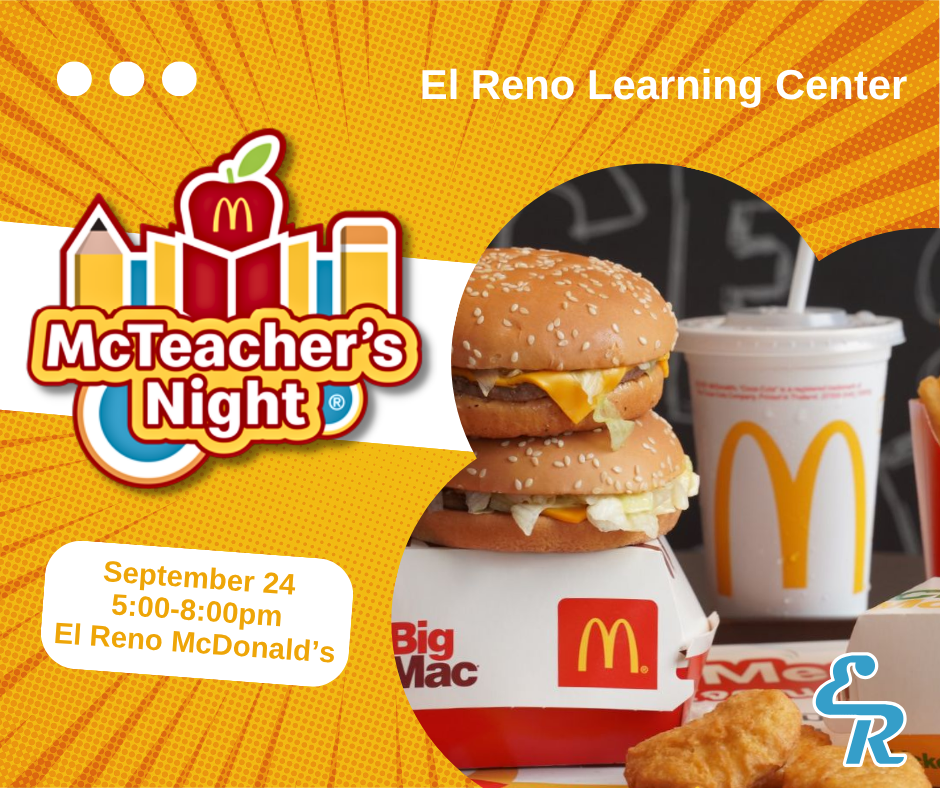 It’s McTeacher’s Night! Join ERLC at McDonald’s on September 24th from 5–8 PM. Come grab dinner, say hi to our teachers, and support ERLC!