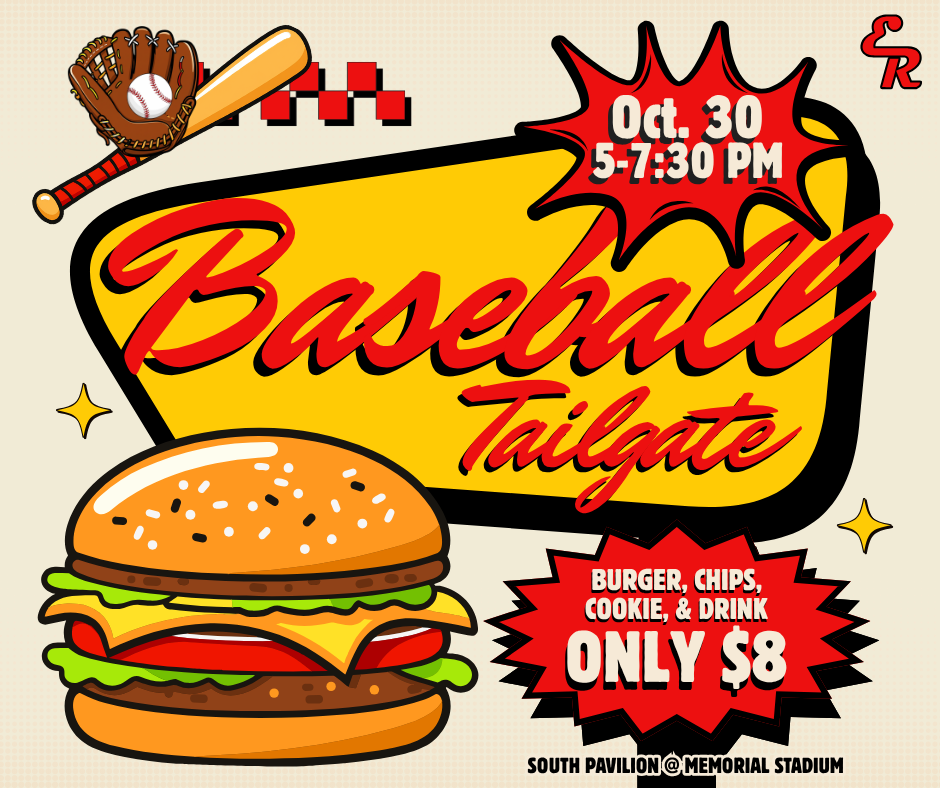EL RENO BASEBALL TAILGATE! 🍔 Join us on October 30th from 5:00–7:30 PM for a night of baseball, food, and fun! ❤️🖤 🍔 $8 Meal Deal includes a burger, chips, drink, and cookie! 🎟️ Haven’t purchased a card from one of our baseball players yet? No worries! Contact Chase Johnson @ dcjohnson@elrenops.org to get yours, or purchase a walk-up ticket at the tailgate on October 30th. 🧢 El Reno Baseball hats will also be available for purchase! Come hungry, show your support, and help cheer on El Reno Baseball!