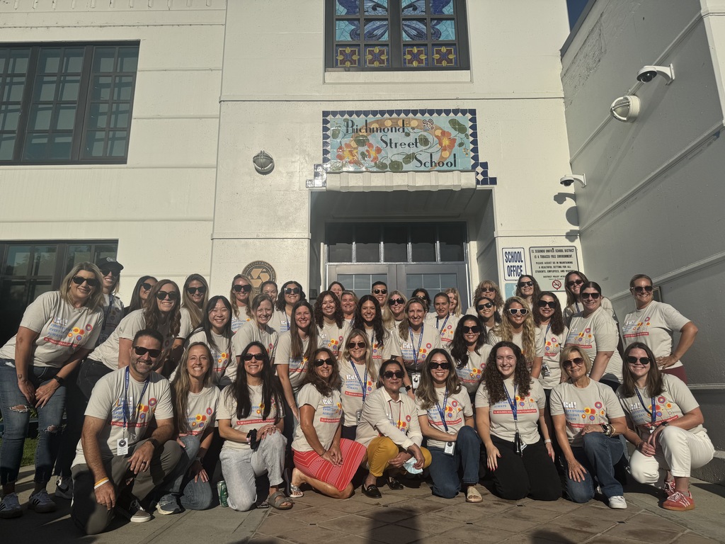 Richmond Street School staff wearing their Ed! T-shirts to show appreciation for the El Segundo Educational Foundation