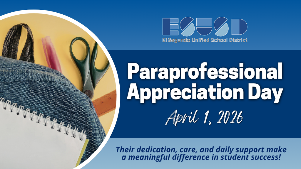 Close-up of a backpack filled with school supplies next to text celebrating Paraprofessional Appreciation Day on April 1, 2026.