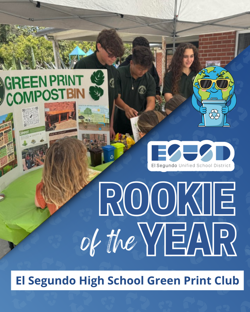El Segundo High School students presenting their Green Print Compost Bin project at a school event booth.
