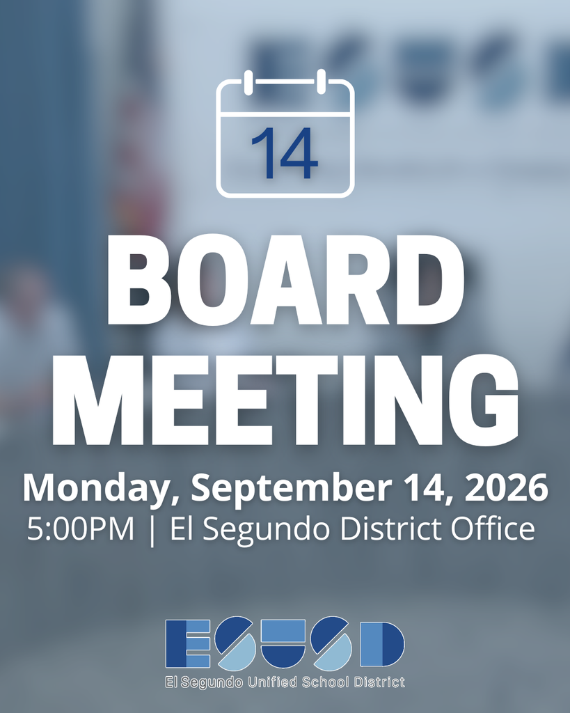 Board meeting scheduled for Monday, September 14, 2026, at 5:00 PM in El Segundo District Office.