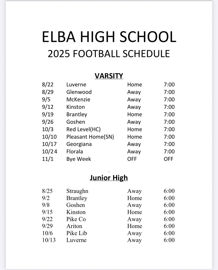 Football Schedule