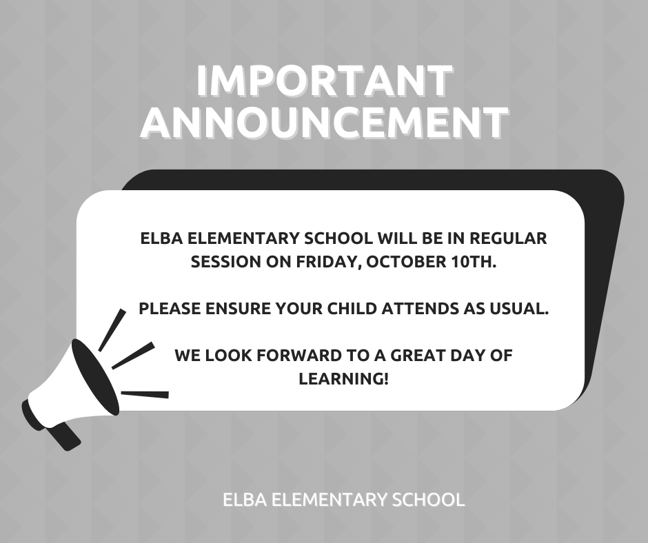 In School Friday Oct. 10th