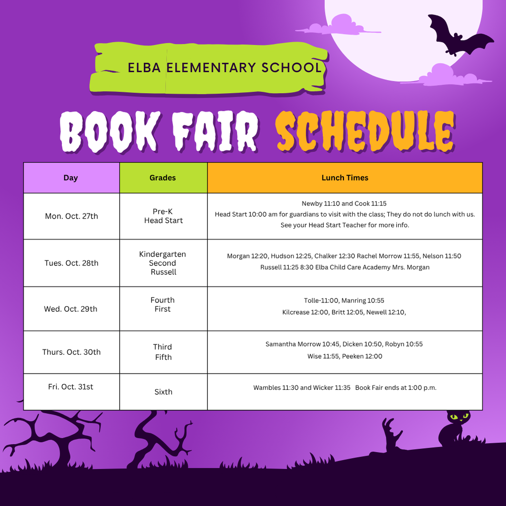 Book Fair Schedule