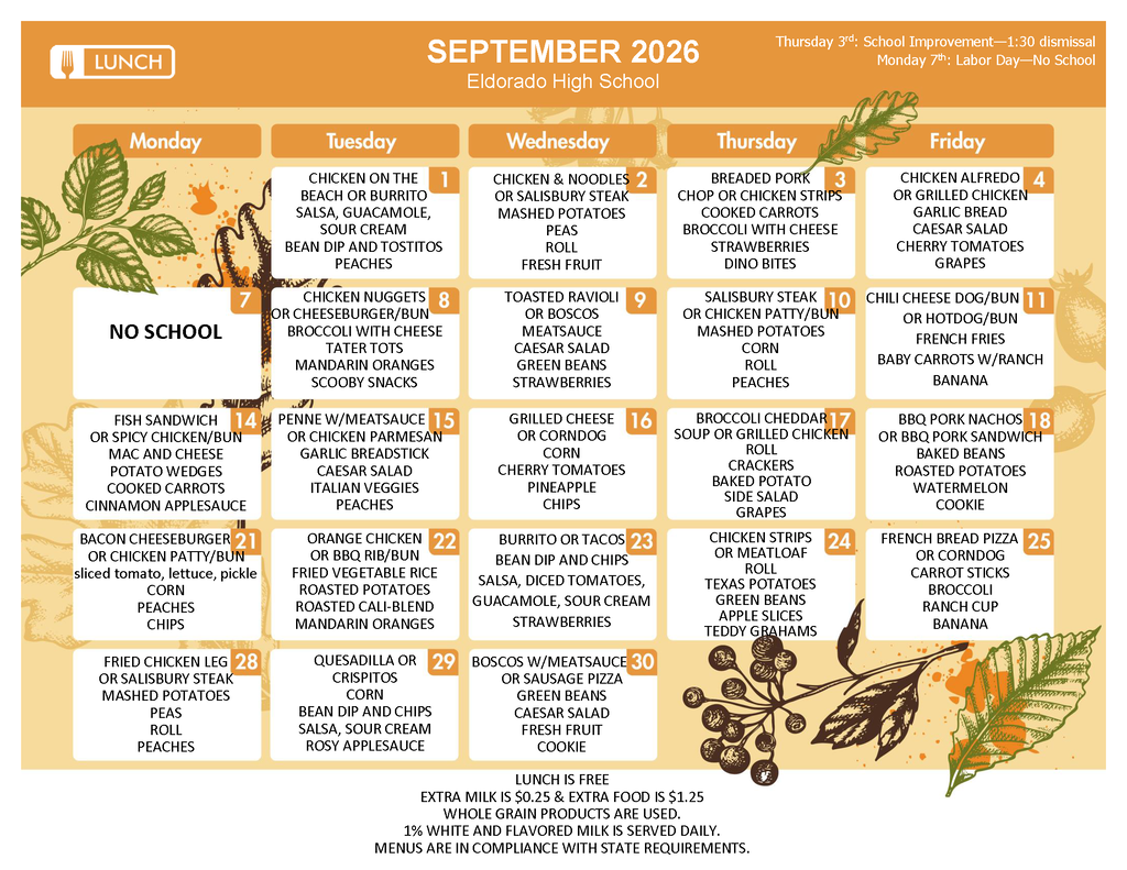 September Menu