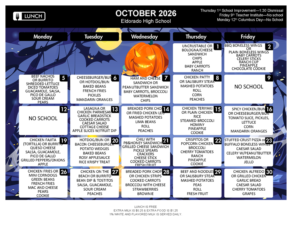 October Menu