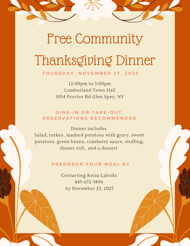 Free Community Thanksgiving Dinner Flyer 11.25