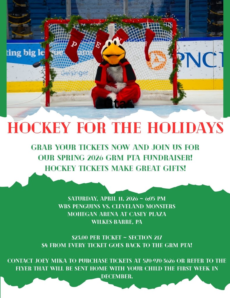 Flyer announcing the annual Mackenzie PTA hockey fundraiser on 04/11/26. Details on how to order are on the flyer.