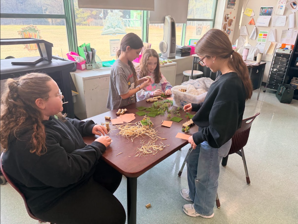 Image of students creating Chinampas (floating gardens)