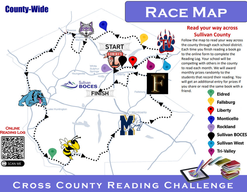Image of the 2025-2026 County-Wide Reading Challenge map