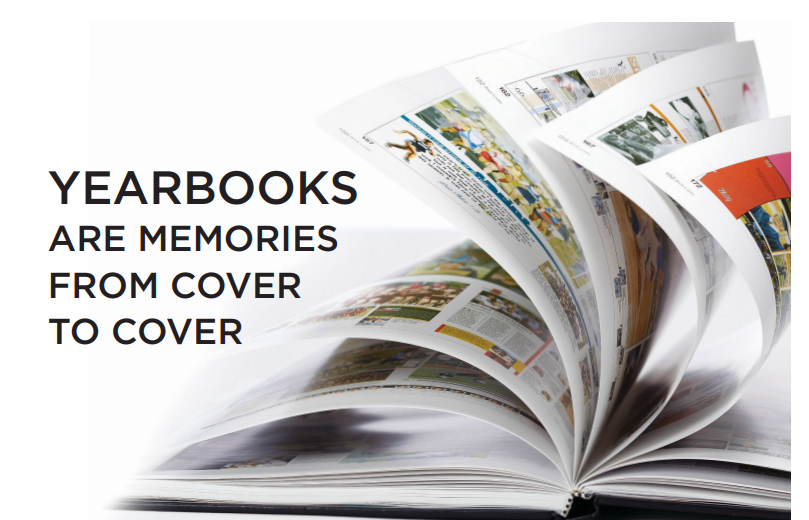 Image of a yearbook with its pages flipped open