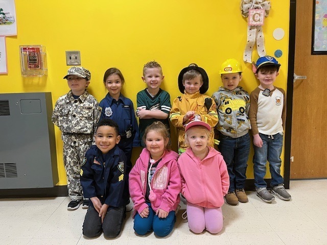 image of students dressed up in outfits representing what they want to be when they grow up