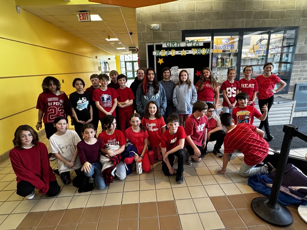 Image of students wearing red to celebrate color wars