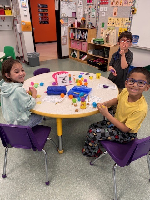 Image of students posing with their egg stem activity