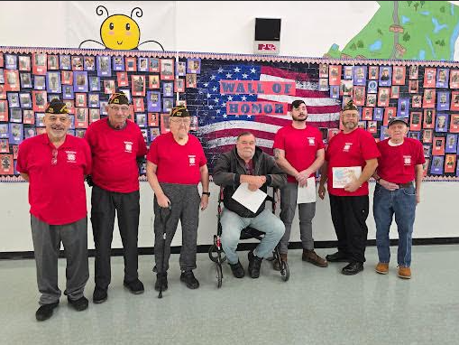 Image of the veterans who attended the Veterans Day event at Mackenzie Elementary 