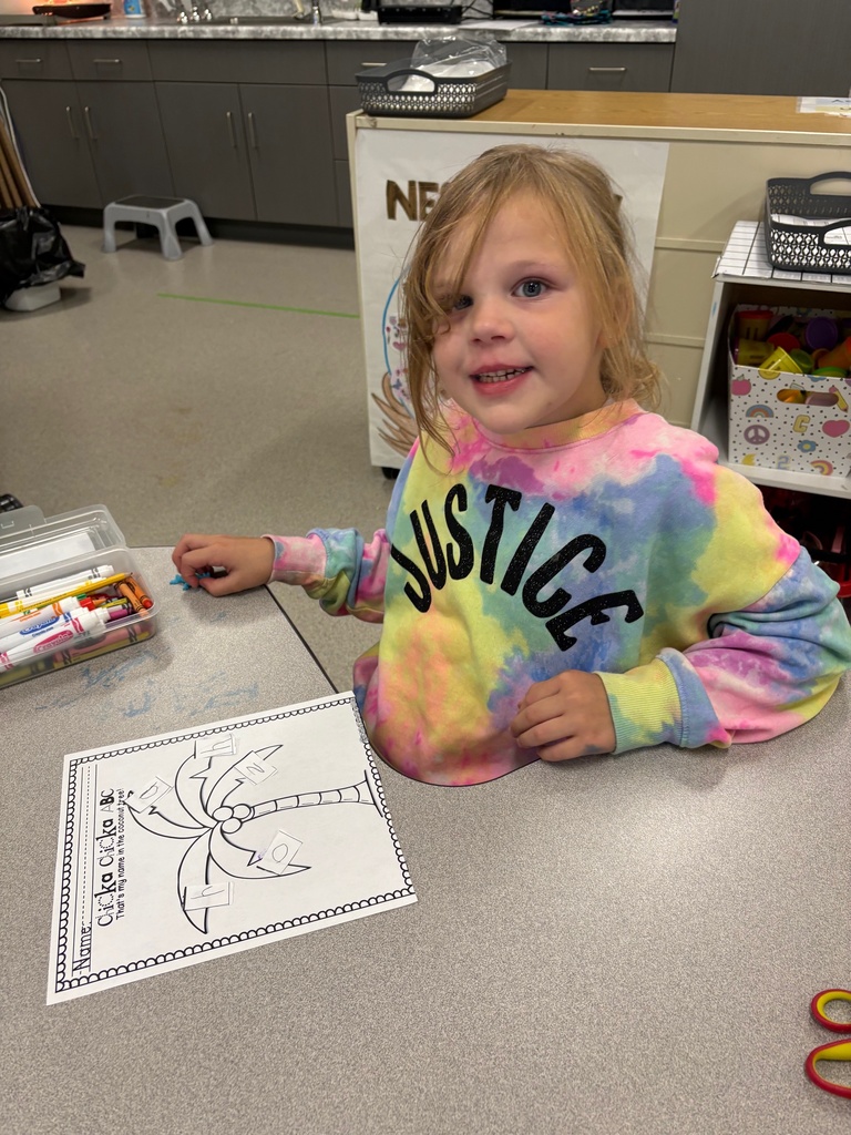 Diving into Chicka Chicka Boom Boom fun while working on names! 