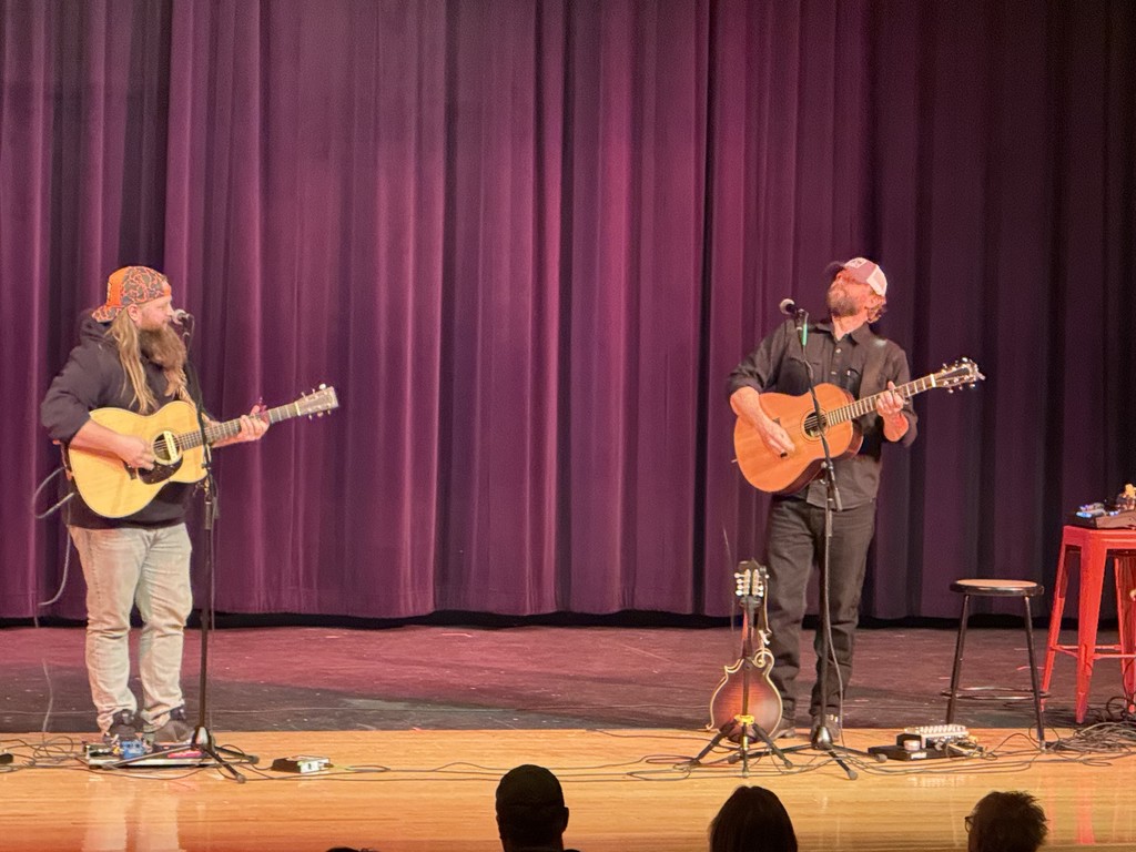 Community members attend the Harmony in the Heart of Community concert featuring singer Chris Kroeze. Student musicians Rowan and Gabe Koxlien and local performer Todd Barneson also perform, with proceeds benefiting Eleva-Strum students and community programs.