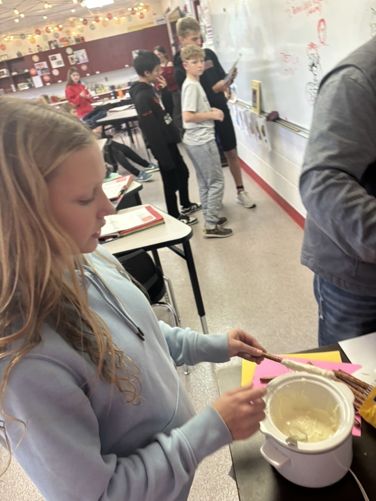 Mrs. Johnson’s 8th grade Homeroom recently made a fun and tasty treat, and families can make it at home too!