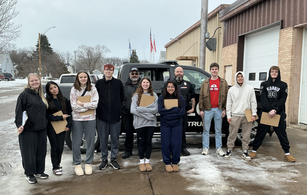  Introduction to Criminal Justice class visited the Strum Police Department