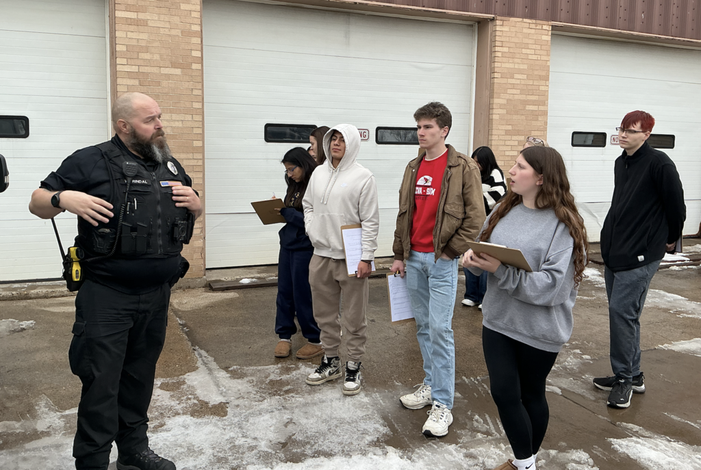  Introduction to Criminal Justice class visited the Strum Police Department