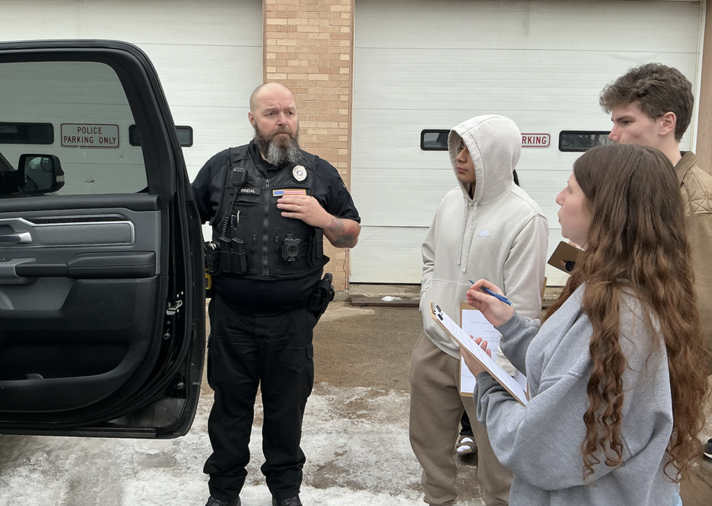  Introduction to Criminal Justice class visited the Strum Police Department