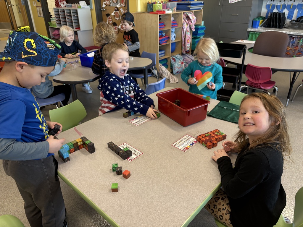 Mrs. Niesen’s 4K class is having fun with some new toys during inside recess on these frigid days! 