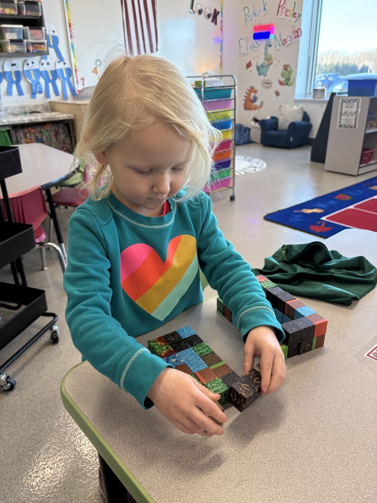 Mrs. Niesen’s 4K class is having fun with some new toys during inside recess on these frigid days! 